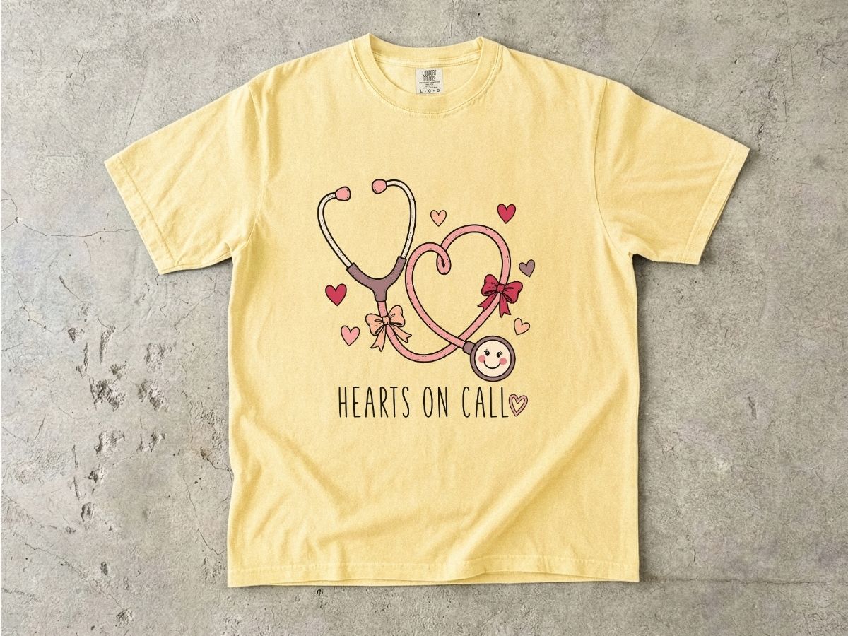Hearts on Call Nurse Shirt | Cute Stethoscope RN Tee