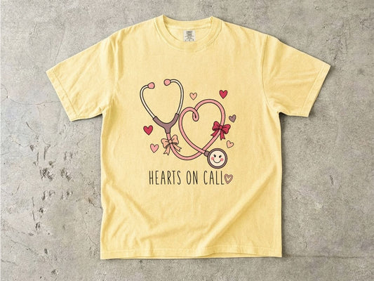 Hearts on Call Nurse Shirt | Cute Stethoscope RN Tee