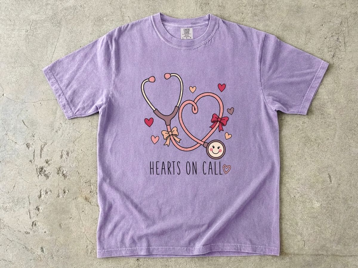 Hearts on Call Nurse Shirt | Cute Stethoscope RN Tee