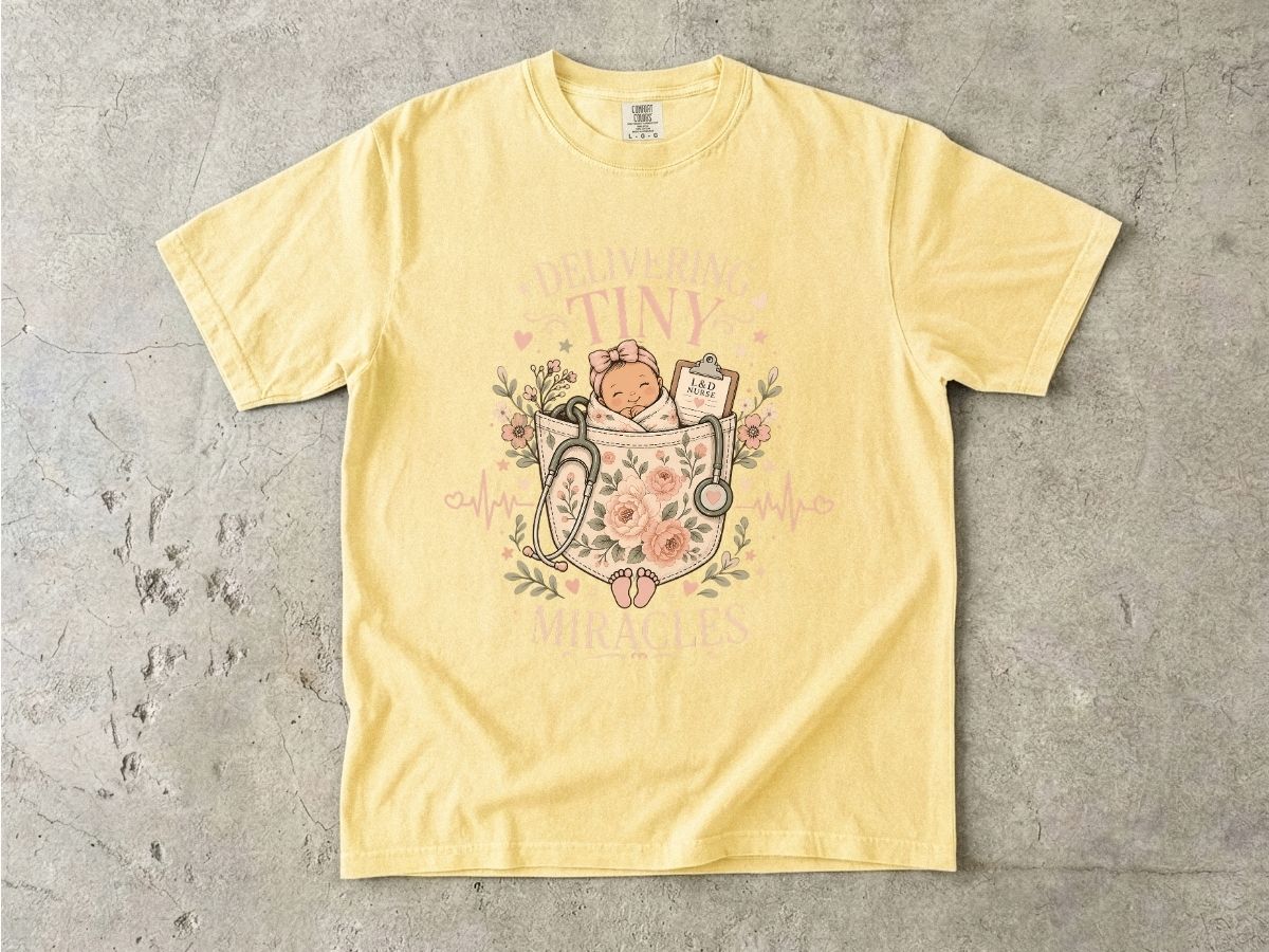 Delivering Tiny Miracles L&D Nurse Shirt | Labor & Delivery RN Tee