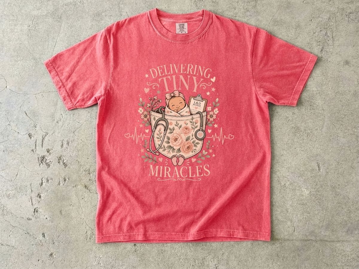 Delivering Tiny Miracles L&D Nurse Shirt | Labor & Delivery RN Tee