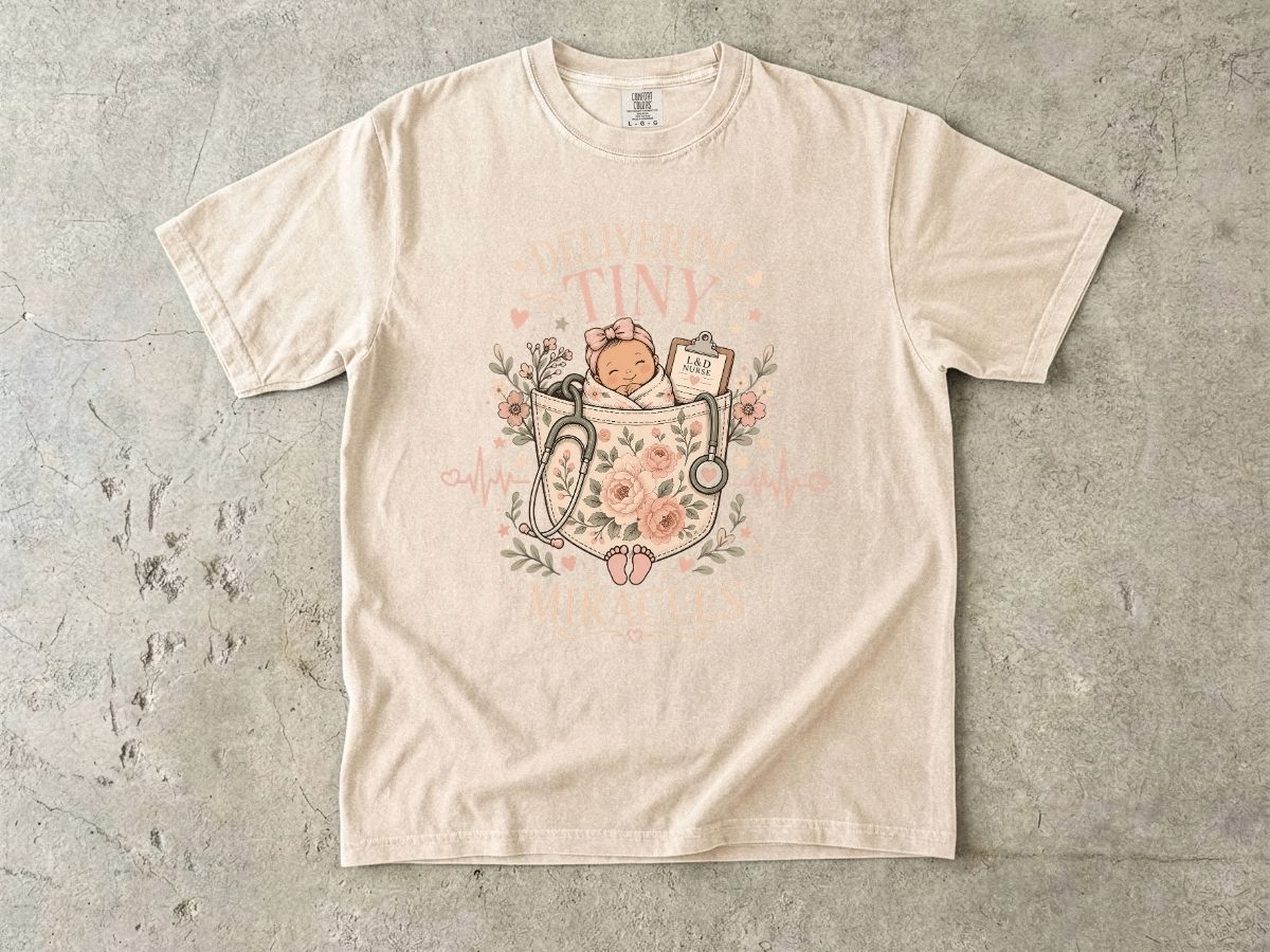 Delivering Tiny Miracles L&D Nurse Shirt | Labor & Delivery RN Tee