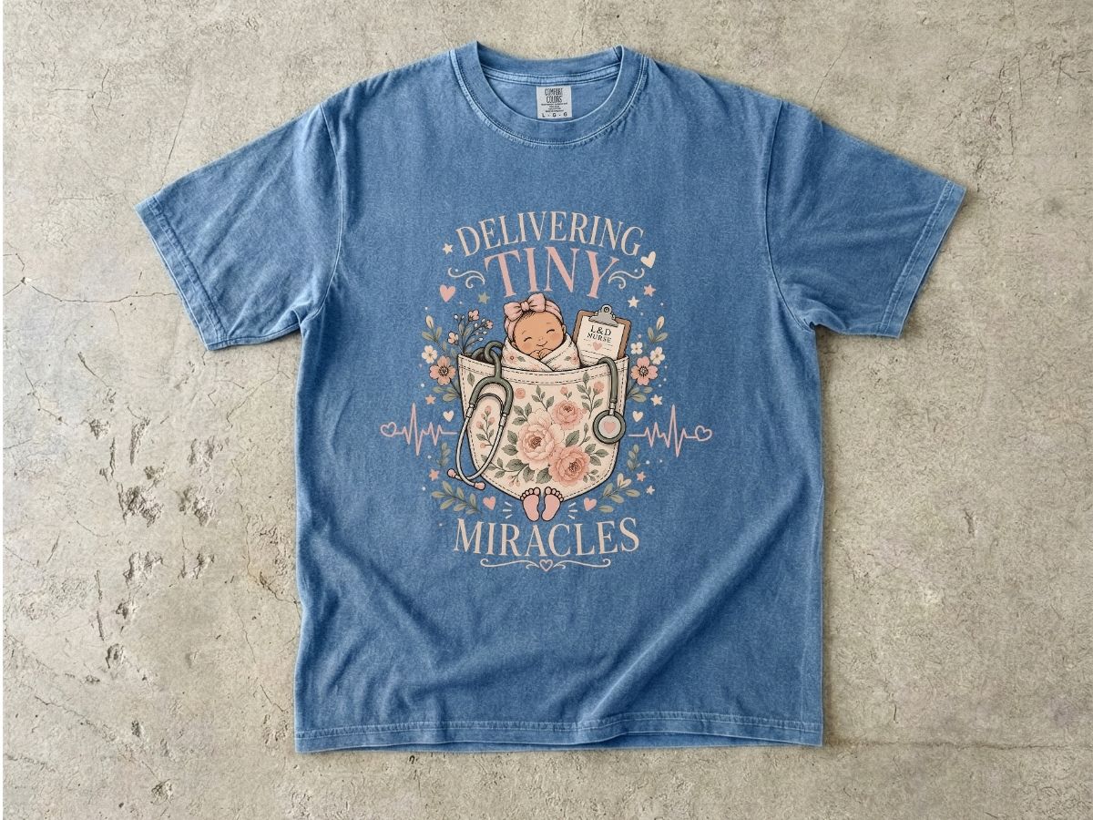 Delivering Tiny Miracles L&D Nurse Shirt | Labor & Delivery RN Tee