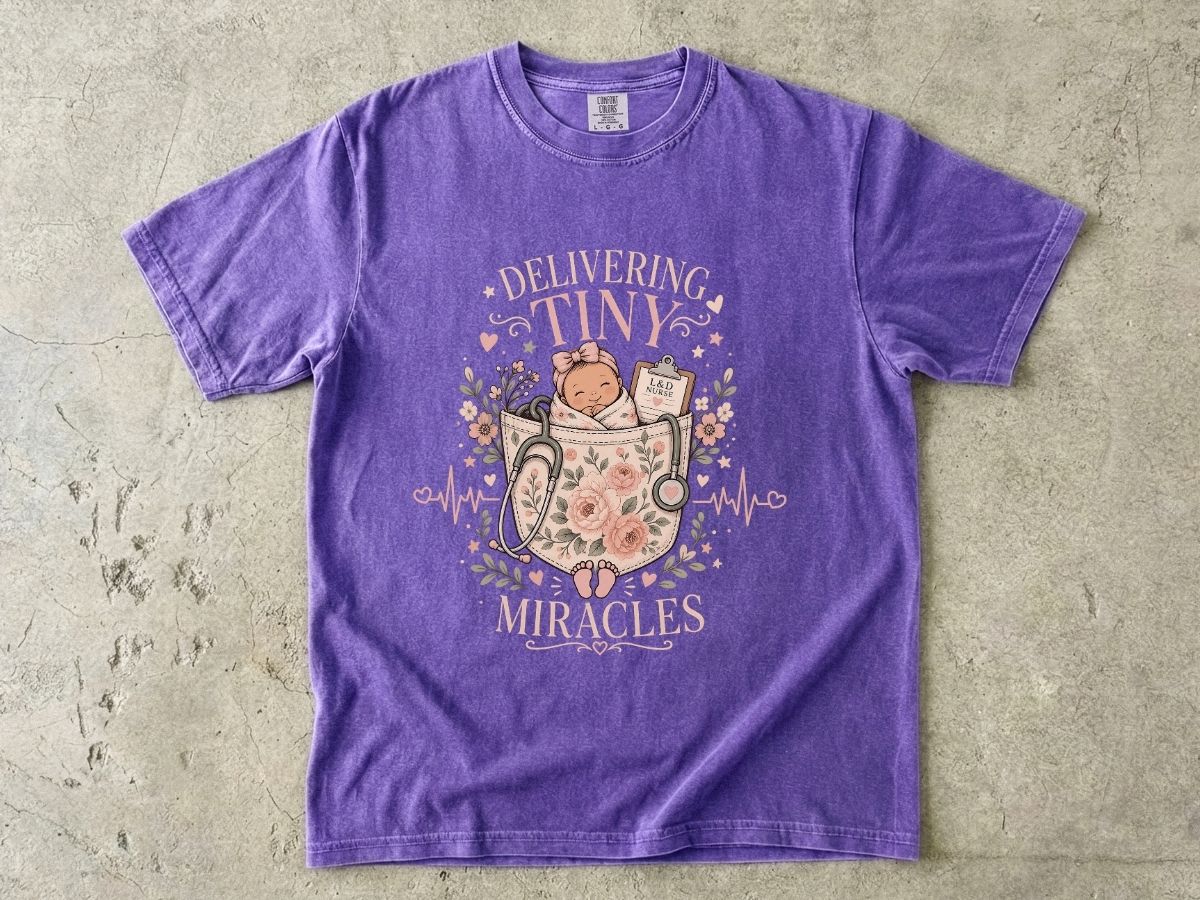 Delivering Tiny Miracles L&D Nurse Shirt | Labor & Delivery RN Tee