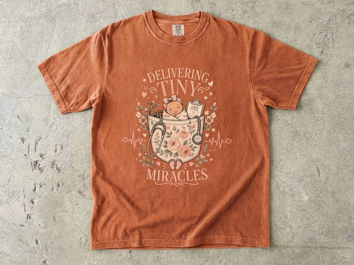 Delivering Tiny Miracles L&D Nurse Shirt | Labor & Delivery RN Tee