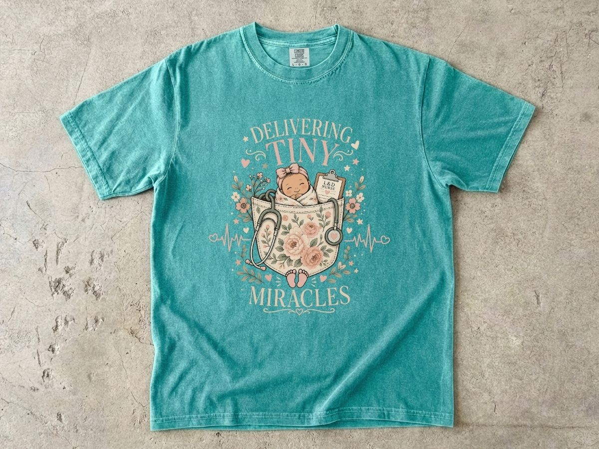 Delivering Tiny Miracles L&D Nurse Shirt | Labor & Delivery RN Tee
