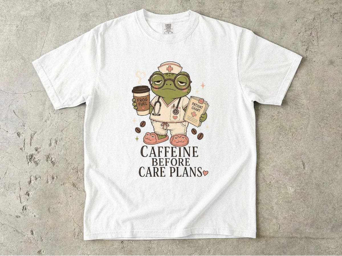 Caffeine Before Care Plans Nurse Shirt | Funny RN Tee