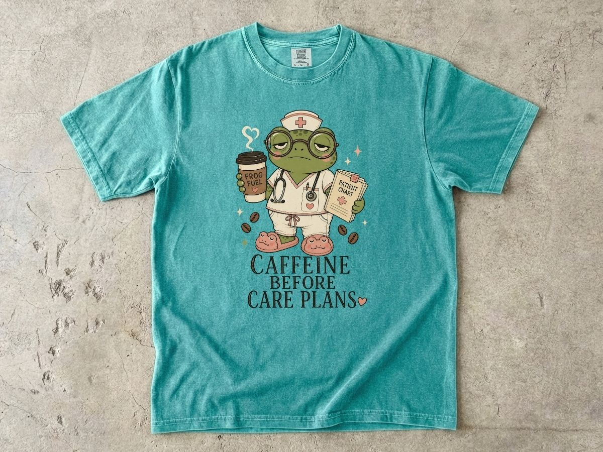 Caffeine Before Care Plans Nurse Shirt | Funny RN Tee