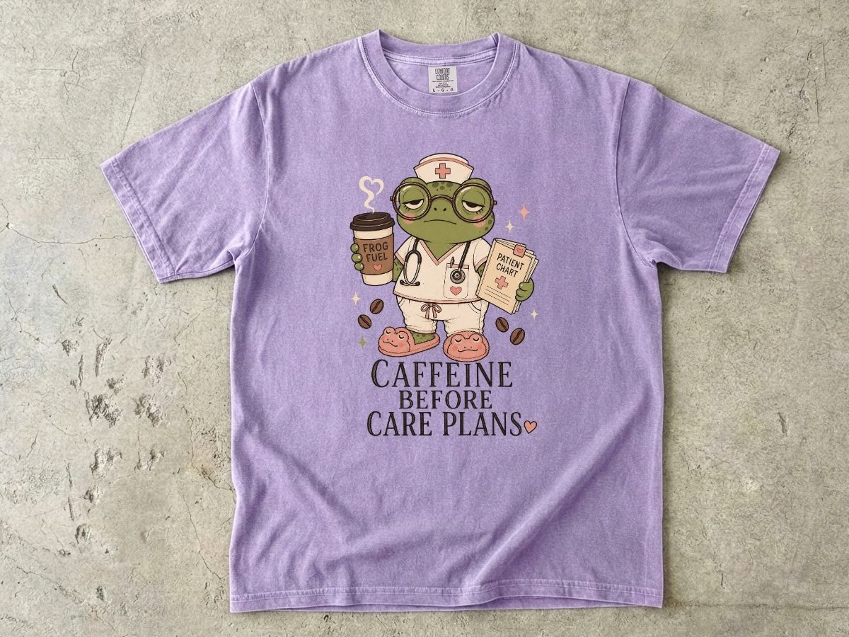 Caffeine Before Care Plans Nurse Shirt | Funny RN Tee