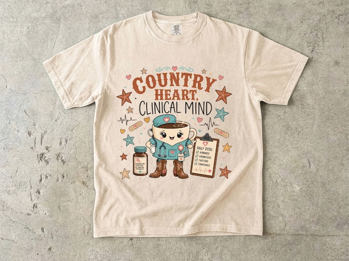 Country Heart Clinical Mind Nurse Shirt | Western RN Tee
