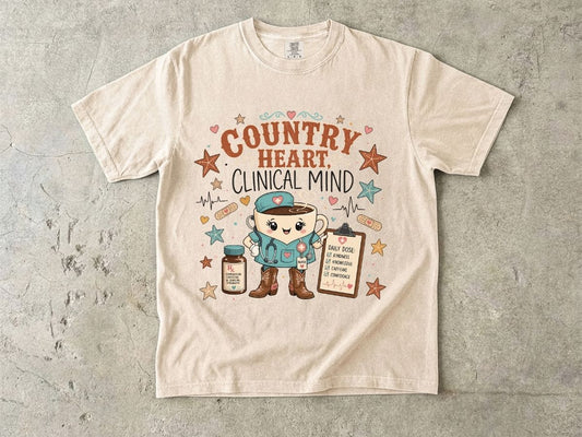 Country Heart Clinical Mind Nurse Shirt | Western RN Tee
