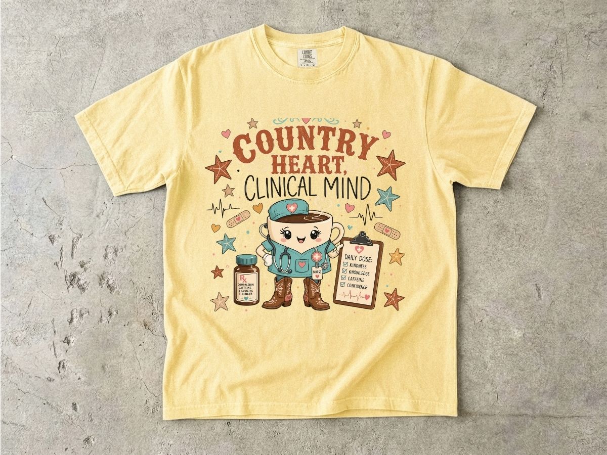 Country Heart Clinical Mind Nurse Shirt | Western RN Tee