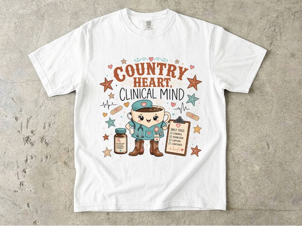 Country Heart Clinical Mind Nurse Shirt | Western RN Tee