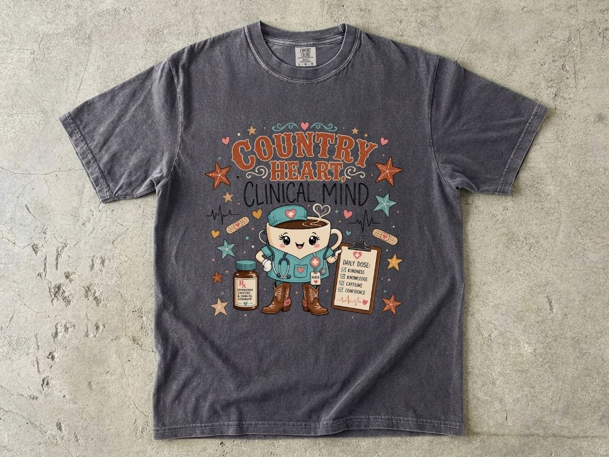 Country Heart Clinical Mind Nurse Shirt | Western RN Tee