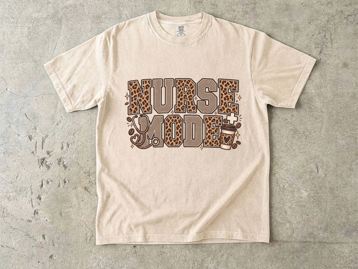 Nurse Mode T-Shirt — Leopard Print Medical Tee for Nurses