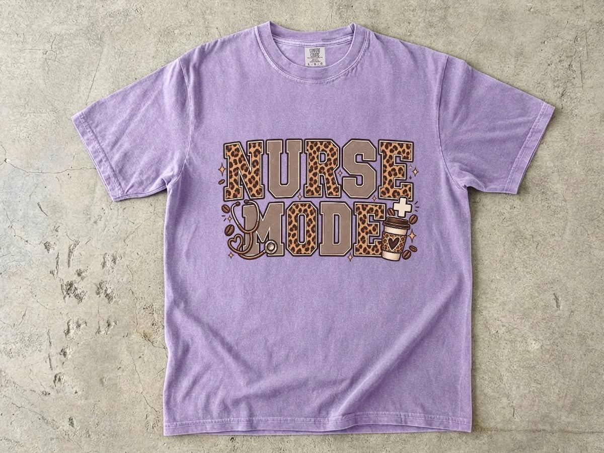 Nurse Mode T-Shirt — Leopard Print Medical Tee for Nurses