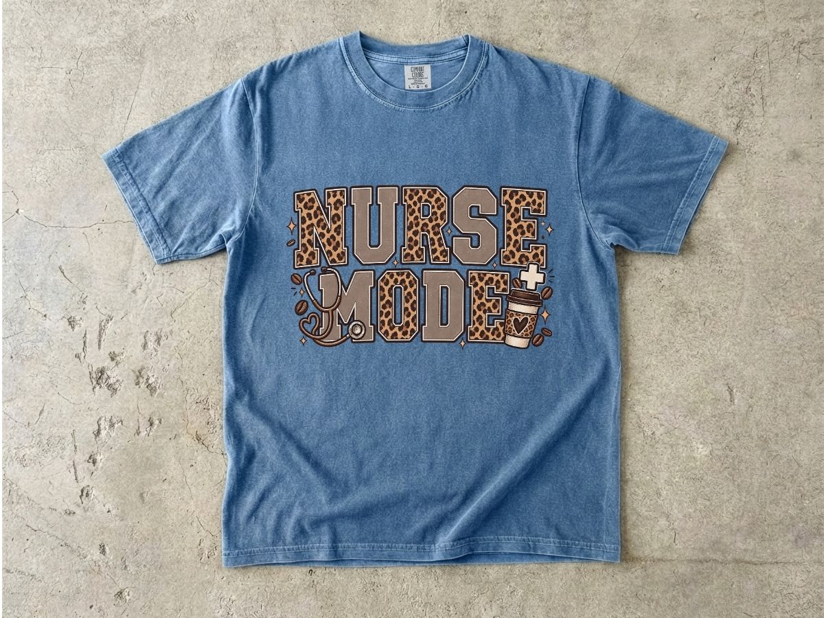Nurse Mode T-Shirt — Leopard Print Medical Tee for Nurses