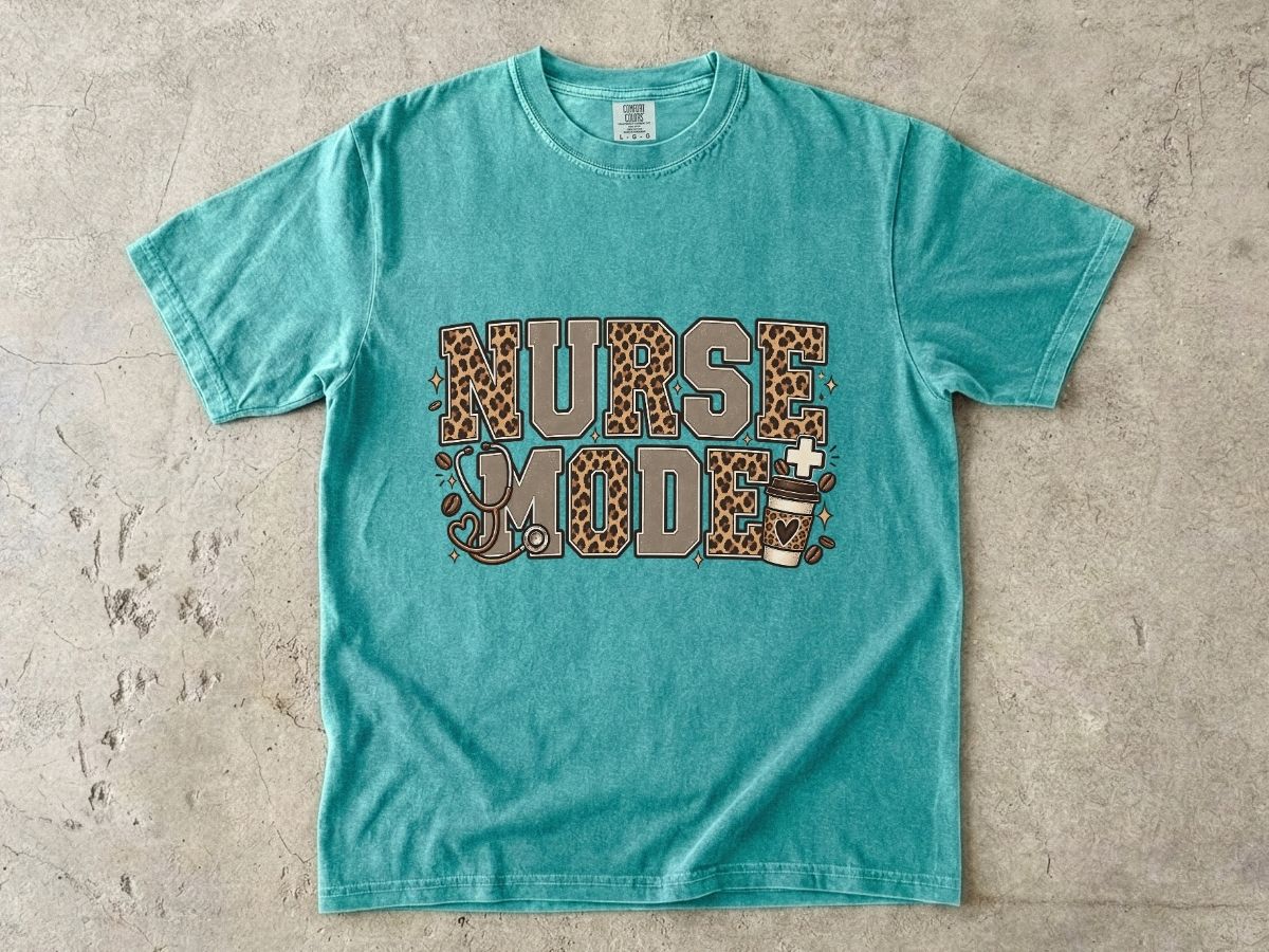 Nurse Mode T-Shirt — Leopard Print Medical Tee for Nurses
