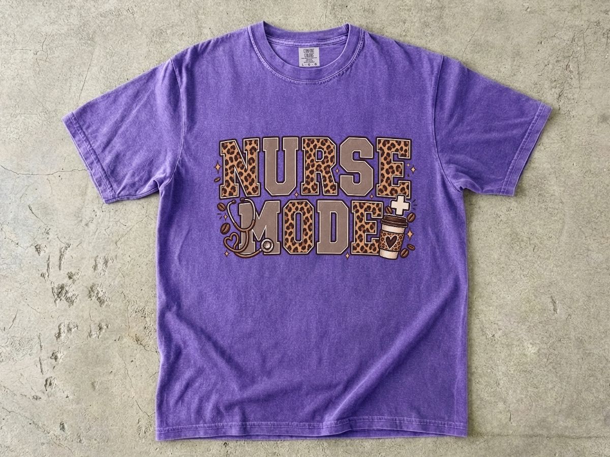 Nurse Mode T-Shirt — Leopard Print Medical Tee for Nurses