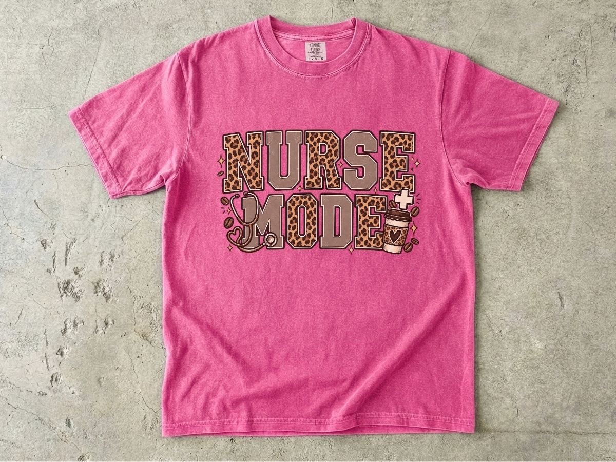Nurse Mode T-Shirt — Leopard Print Medical Tee for Nurses
