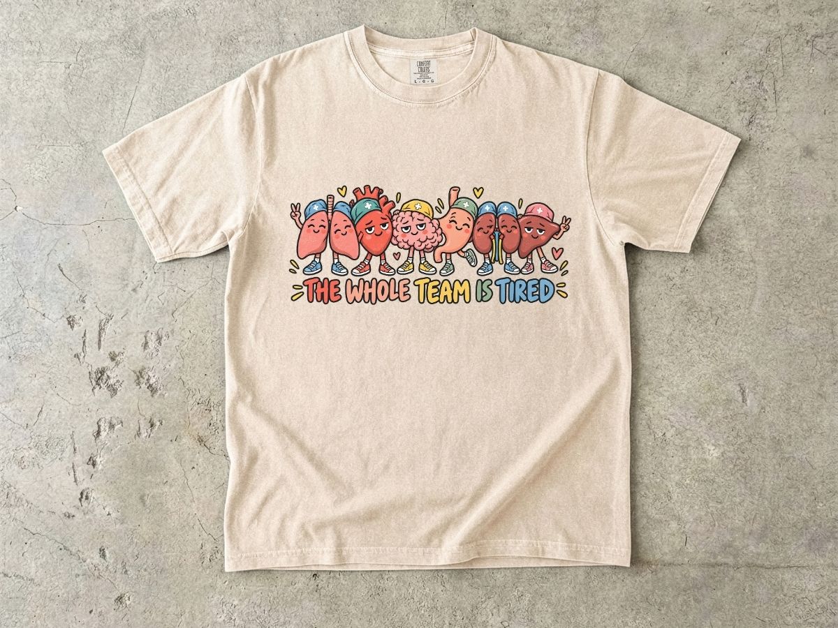 The Whole Team Is Tired Nurse Shirt | Funny Nurse Graphic Tee