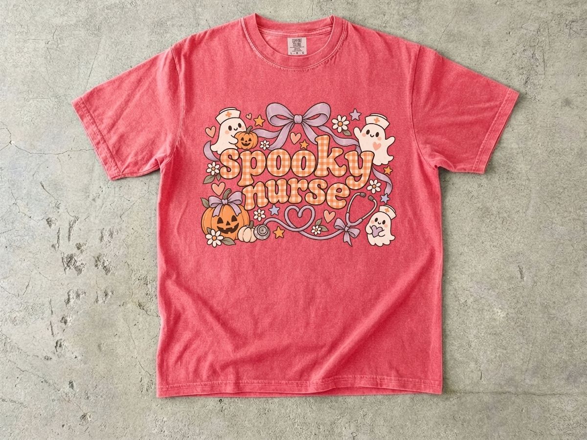 Spooky Nurse Shirt | Cute Halloween RN Graphic Tee & Gift