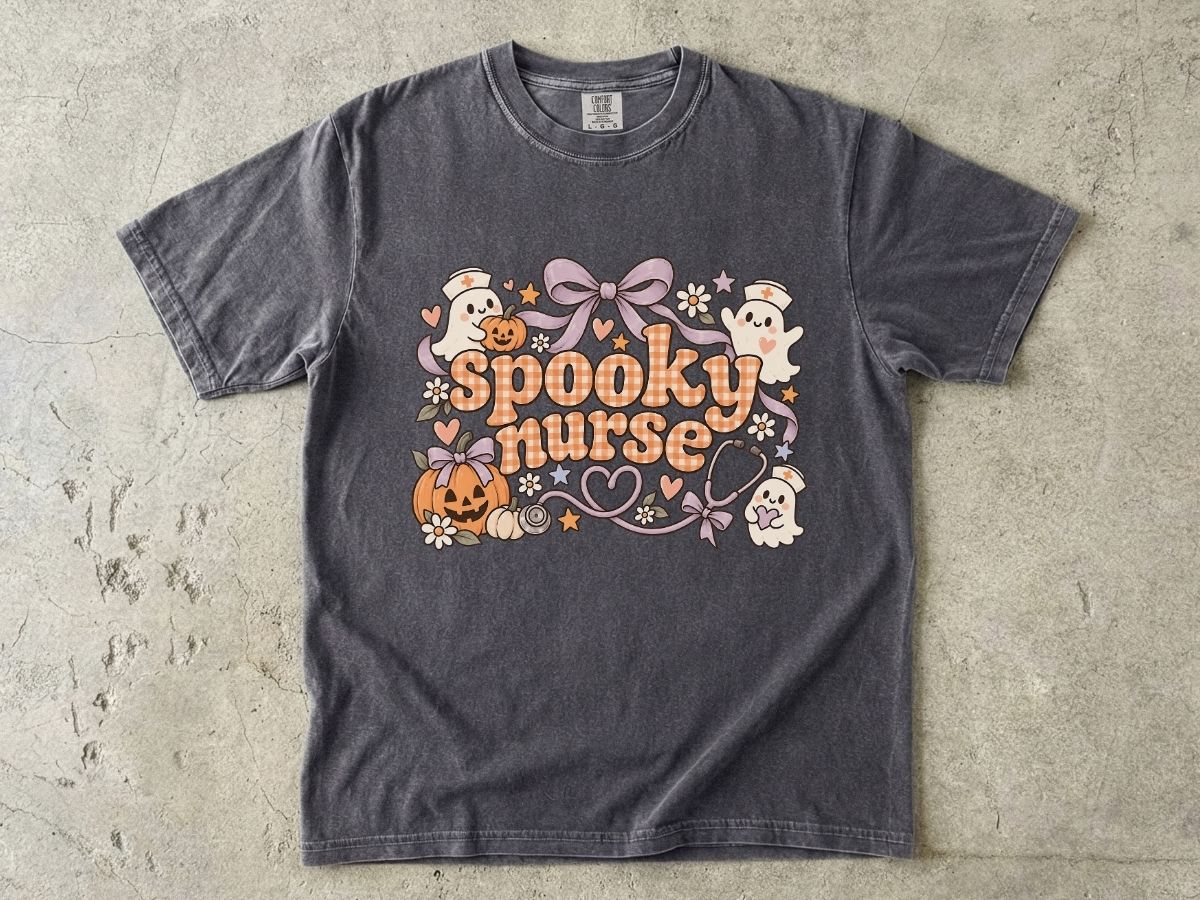 Spooky Nurse Shirt | Cute Halloween RN Graphic Tee & Gift