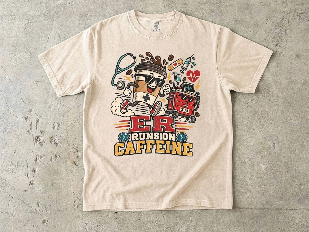 ER Runs on Caffeine Nurse Shirt | ER Nurse Graphic Tee
