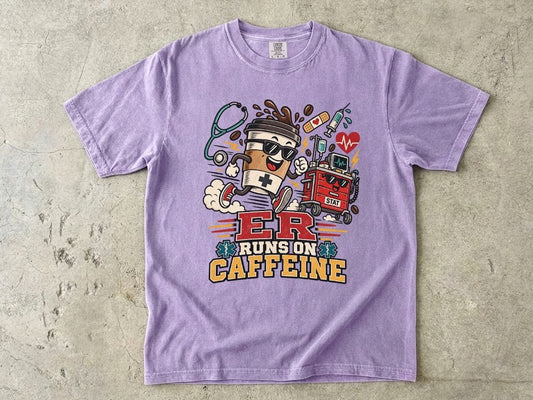ER Runs on Caffeine Nurse Shirt | ER Nurse Graphic Tee
