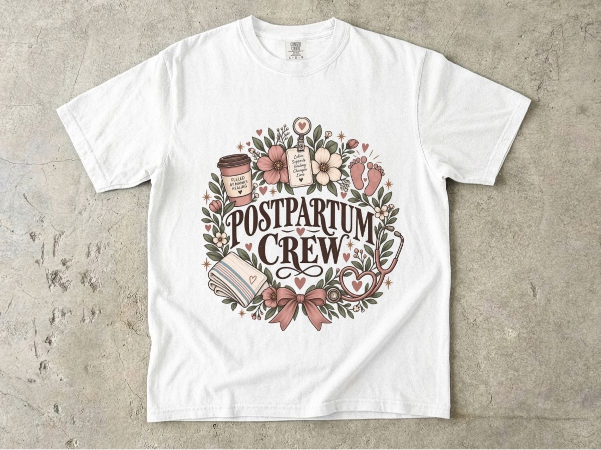 Postpartum Nurse Shirt | Mother Baby RN Graphic Tee & Gift