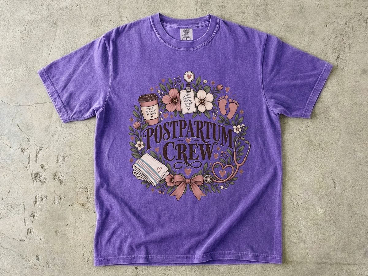 Postpartum Nurse Shirt | Mother Baby RN Graphic Tee & Gift