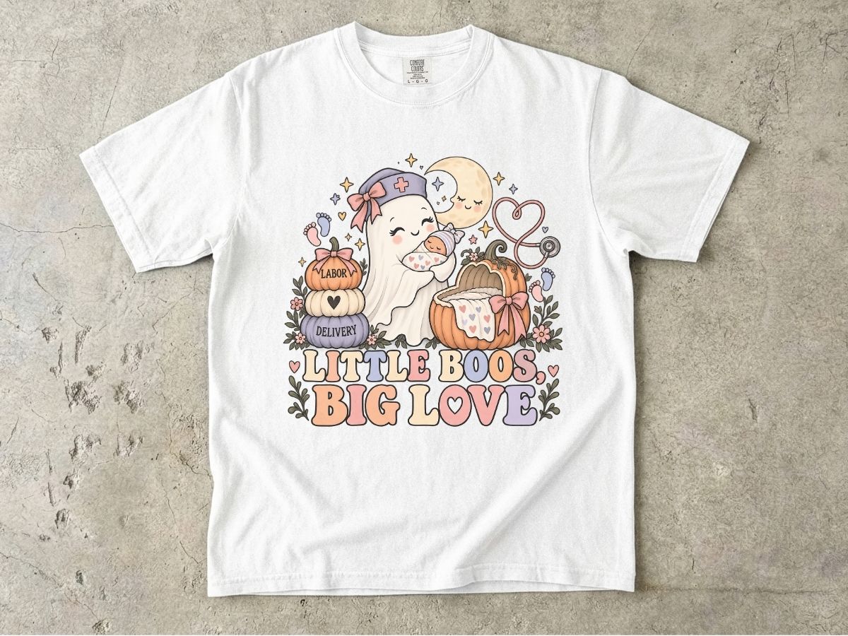 Little Boos Big Love Nurse Shirt | Cute Halloween Nurse Tee