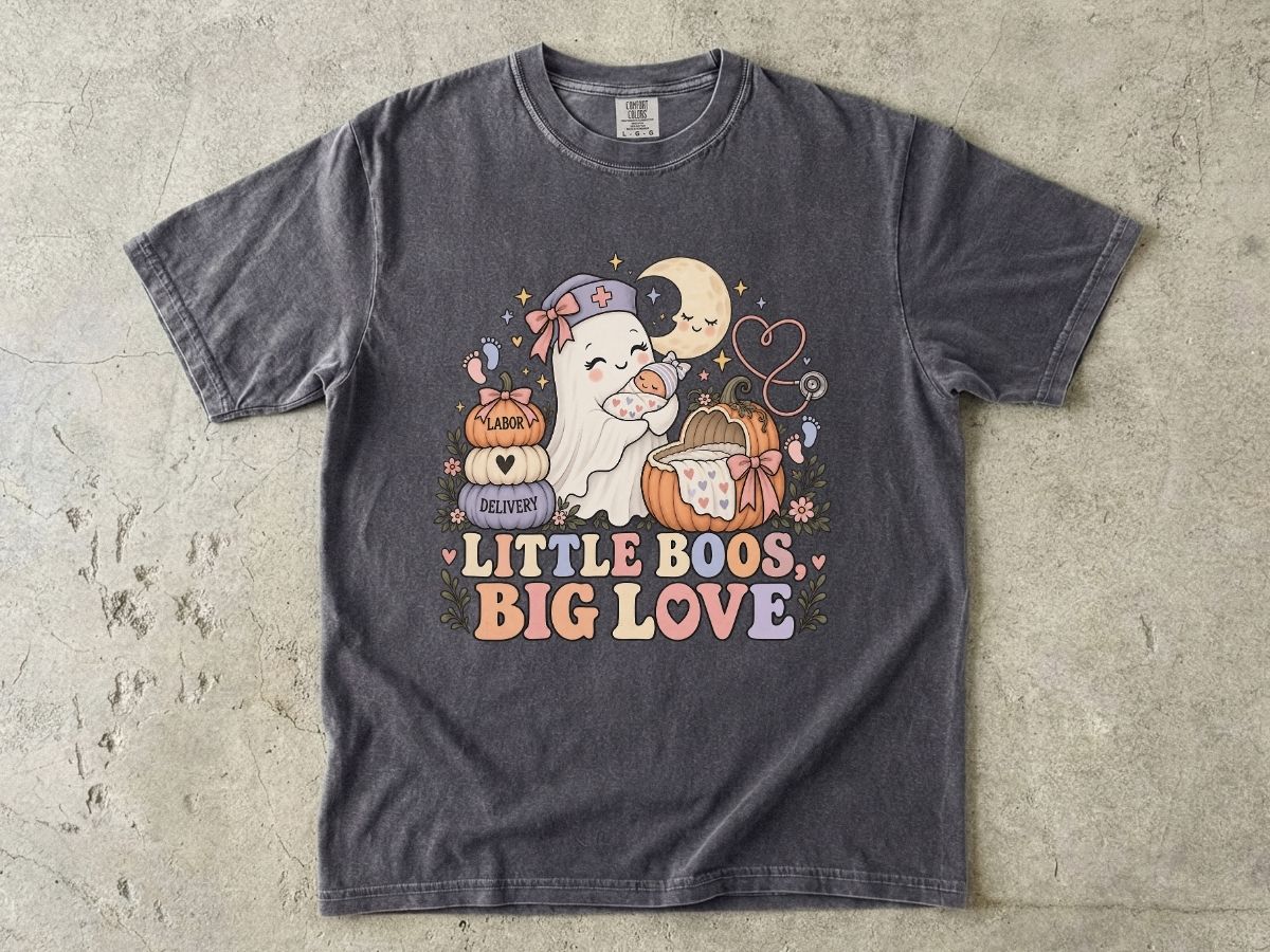 Little Boos Big Love Nurse Shirt | Cute Halloween Nurse Tee