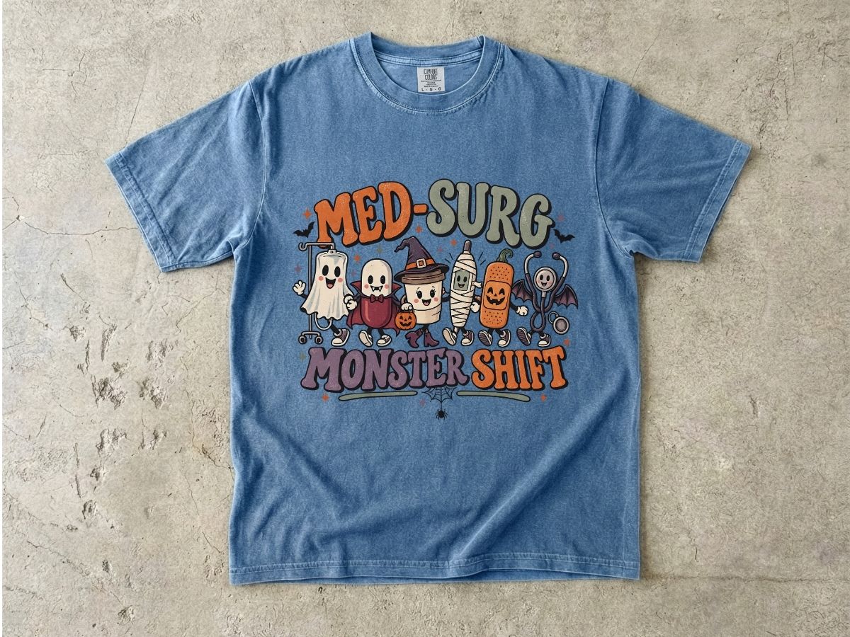 Med-Surg Nurse Halloween Shirt | Monster Shift RN Tee