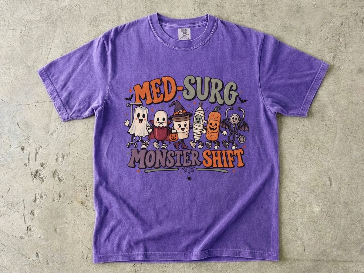 Med-Surg Nurse Halloween Shirt | Monster Shift RN Tee