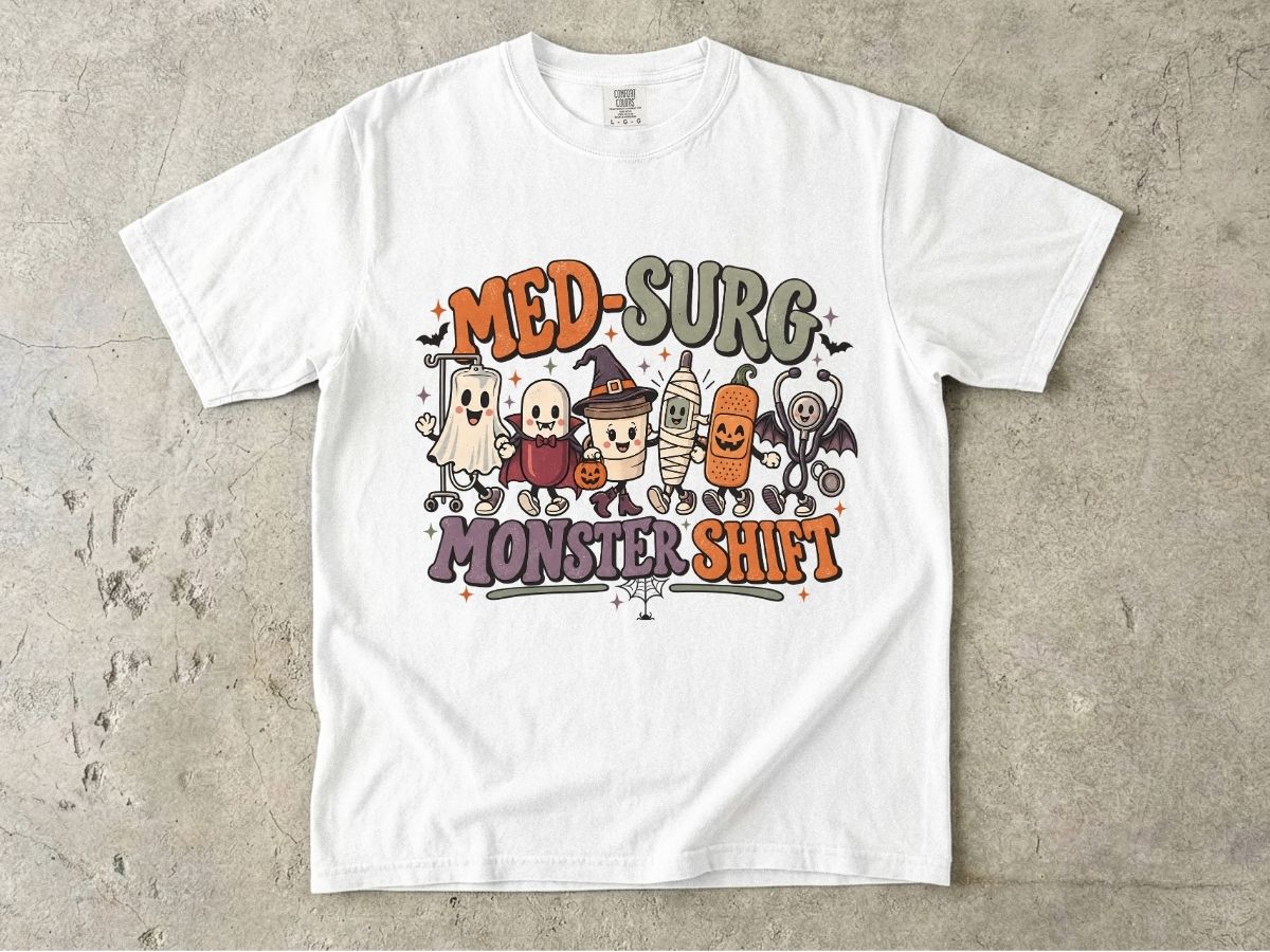 Med-Surg Nurse Halloween Shirt | Monster Shift RN Tee