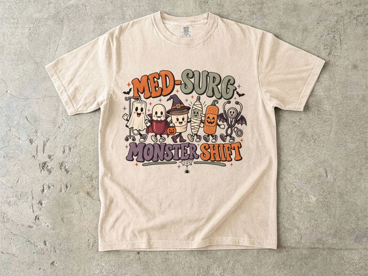 Med-Surg Nurse Halloween Shirt | Monster Shift RN Tee