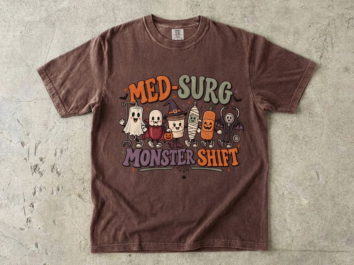 Med-Surg Nurse Halloween Shirt | Monster Shift RN Tee