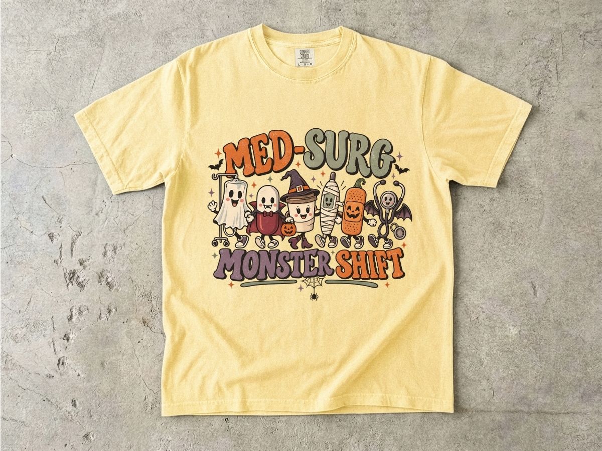 Med-Surg Nurse Halloween Shirt | Monster Shift RN Tee