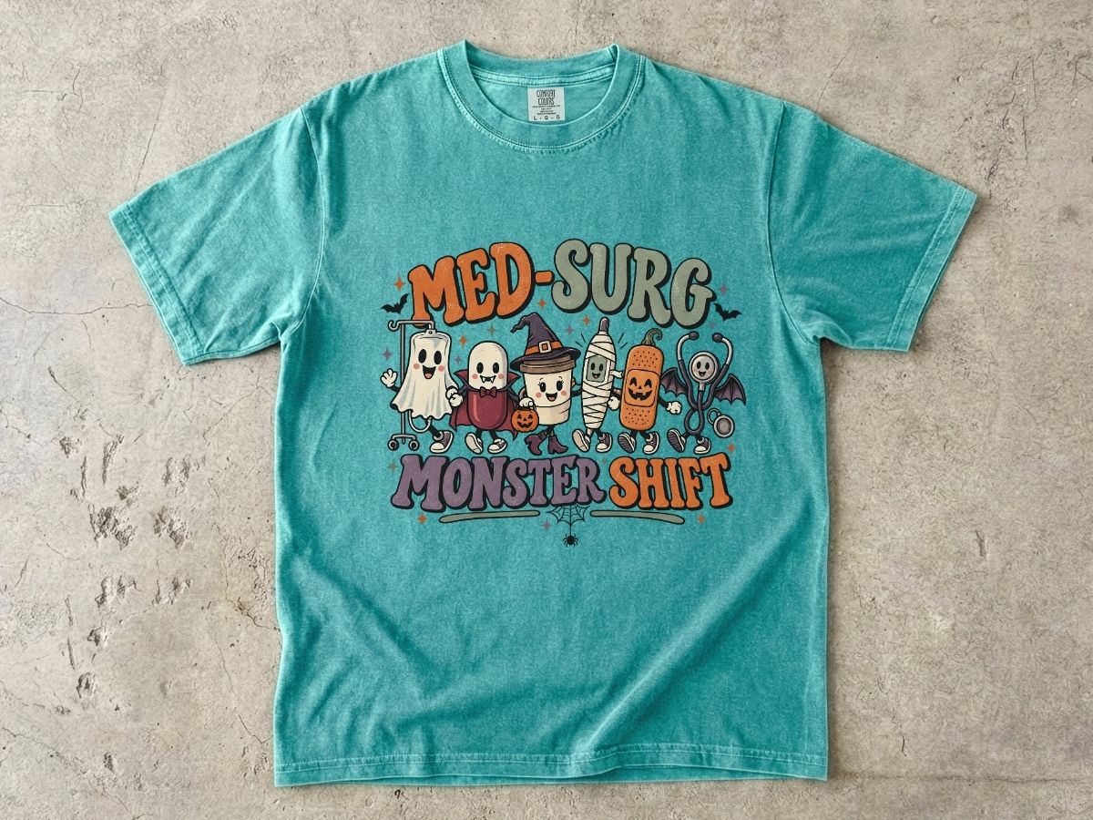 Med-Surg Nurse Halloween Shirt | Monster Shift RN Tee