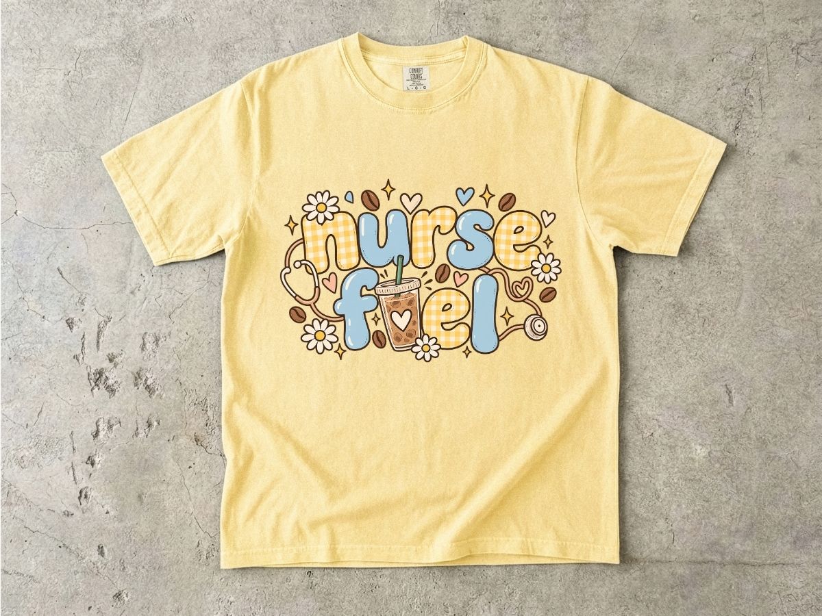 Nurse Fuel Shirt | Cute Retro RN Graphic Tee & Nurse Gift