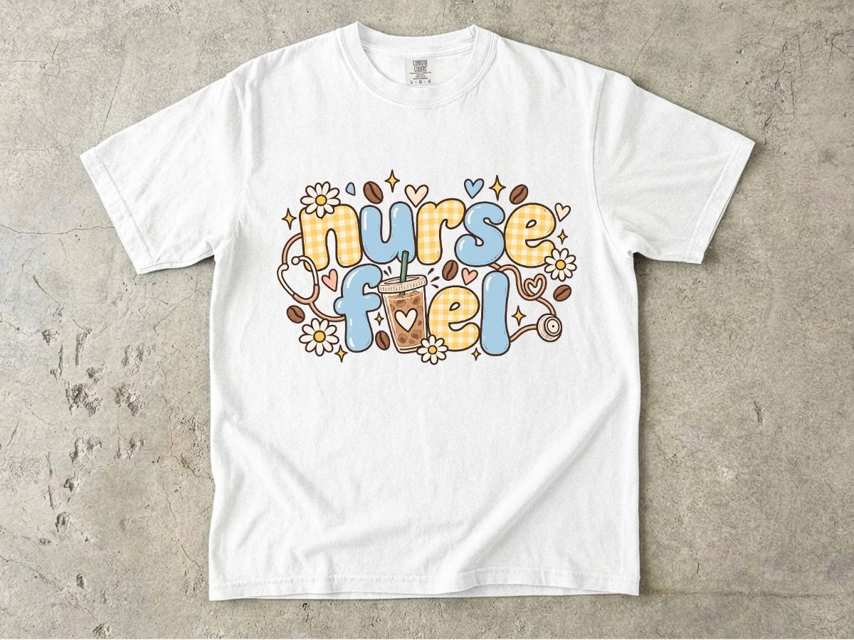 Nurse Fuel Shirt | Cute Retro RN Graphic Tee & Nurse Gift