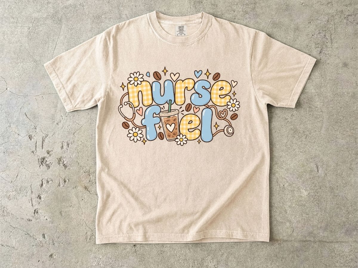 Nurse Fuel Shirt | Cute Retro RN Graphic Tee & Nurse Gift