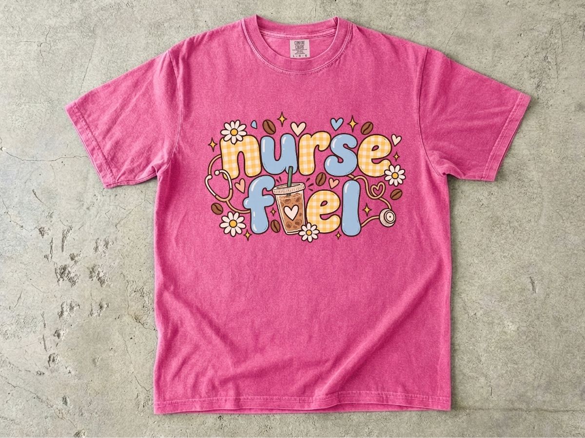Nurse Fuel Shirt | Cute Retro RN Graphic Tee & Nurse Gift