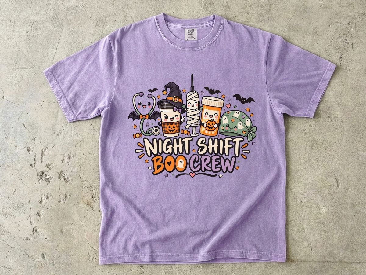 Night Shift Nurse Halloween Shirt | Boo Crew RN Graphic Tee