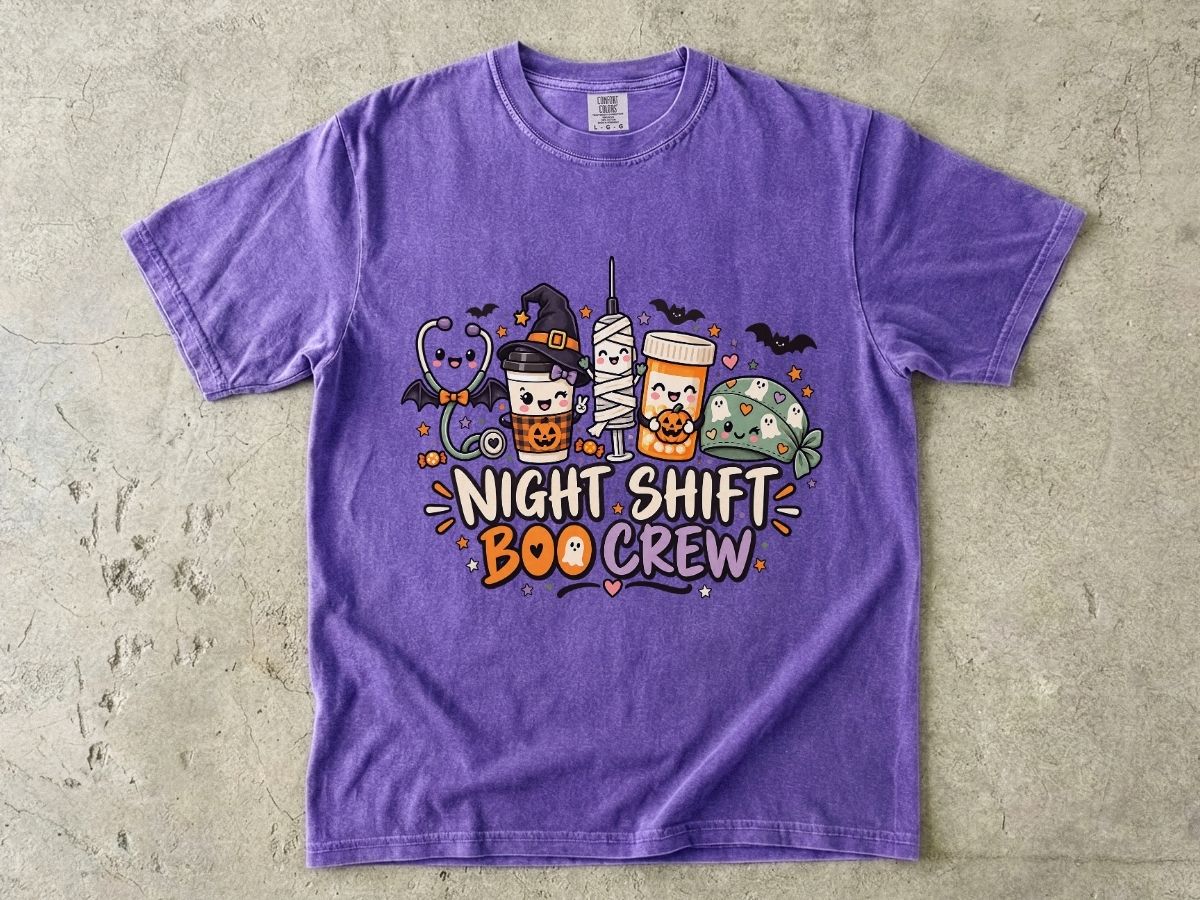 Night Shift Nurse Halloween Shirt | Boo Crew RN Graphic Tee