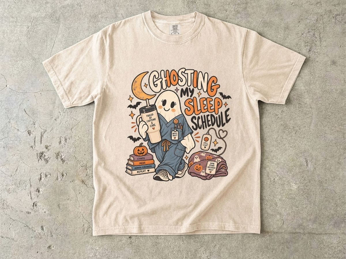 Night Shift Nurse Halloween Shirt | Ghosting My Sleep Schedule