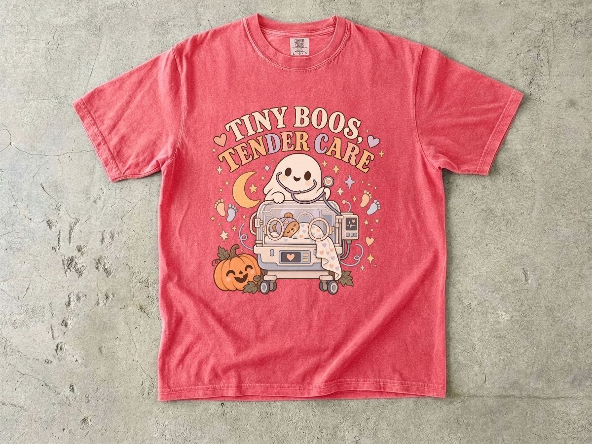 NICU Nurse Halloween Shirt | Tiny Boos Tender Care RN Tee