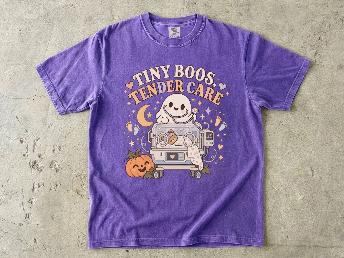 NICU Nurse Halloween Shirt | Tiny Boos Tender Care RN Tee