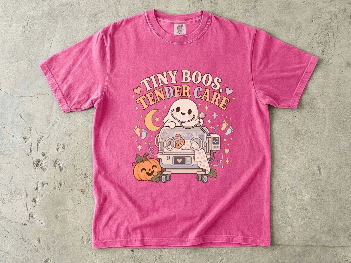NICU Nurse Halloween Shirt | Tiny Boos Tender Care RN Tee